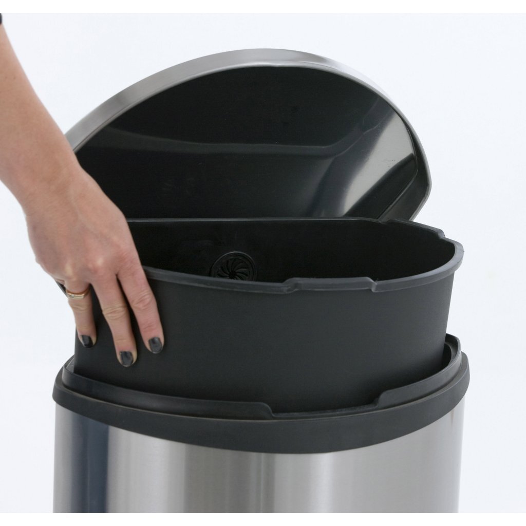 Eko eko shell bin poubelle à pédale 30l acier inoxydable mat