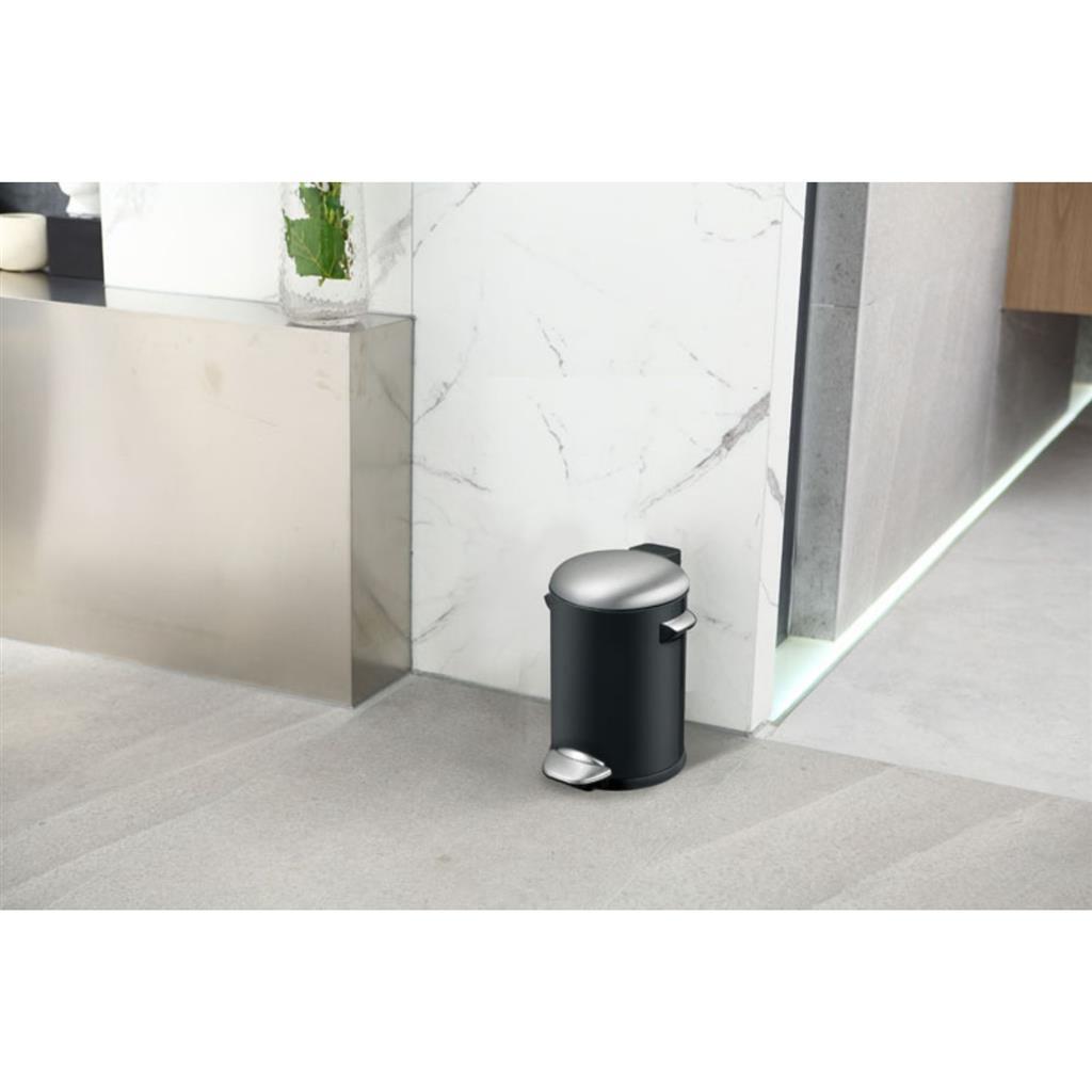 Eko vepa bins belle deluxe poubelle à pédale 3l noir argent