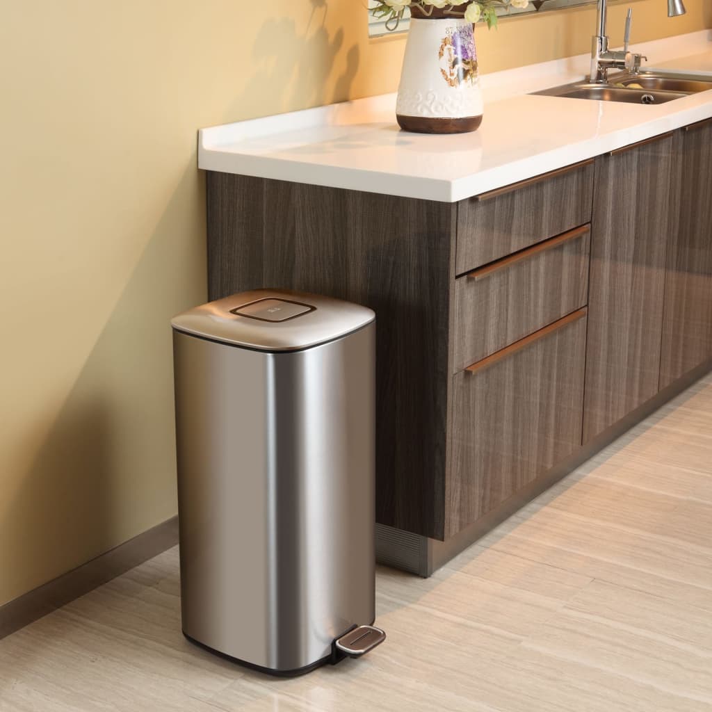 Eko Pedal Bin Rains 20 L Mat argent coloré