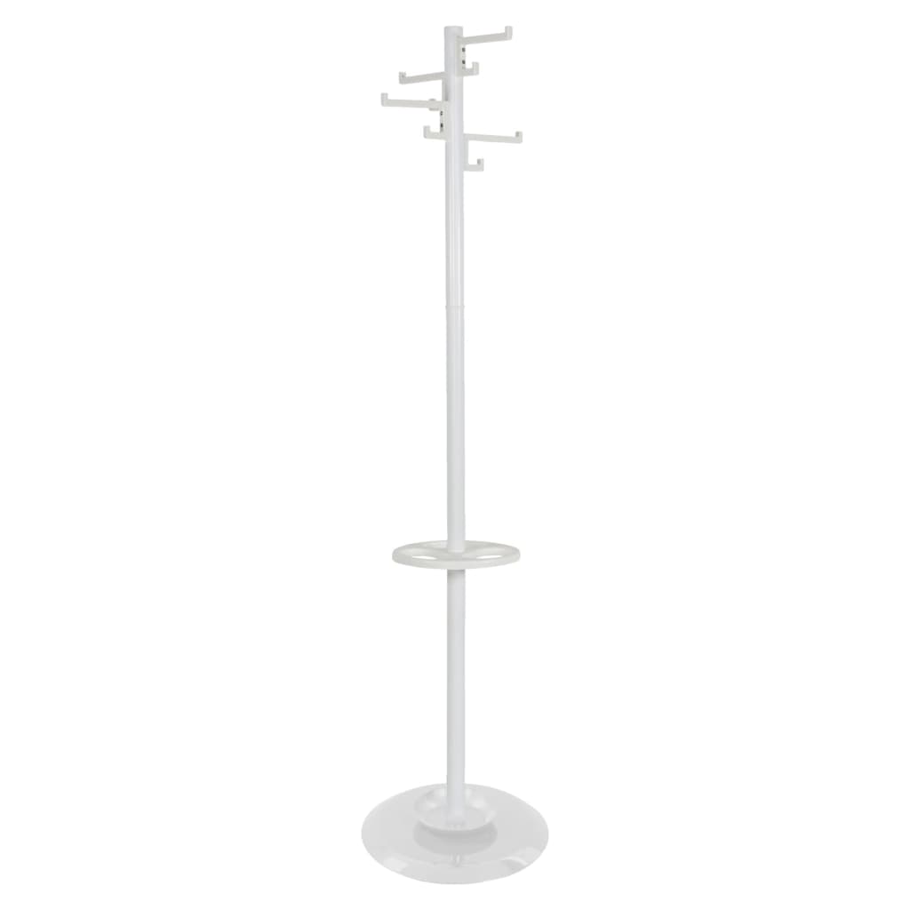 Porte-manteau en V sur pied avec 8 crochets porcelaine 178 cm blanc