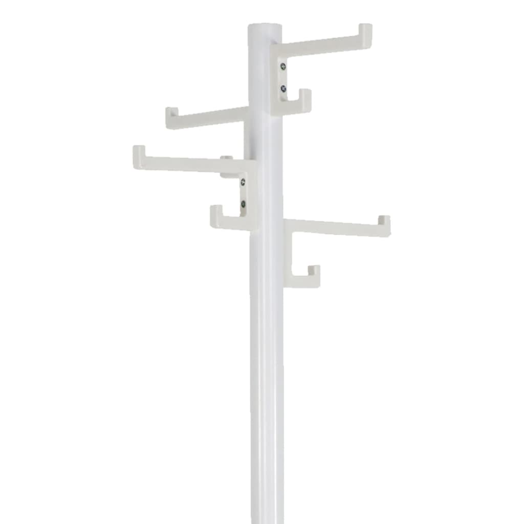 Porte-manteau en V sur pied avec 8 crochets porcelaine 178 cm blanc