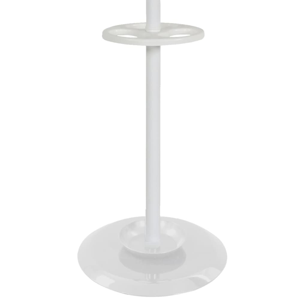 Porte-manteau en V sur pied avec 8 crochets porcelaine 178 cm blanc