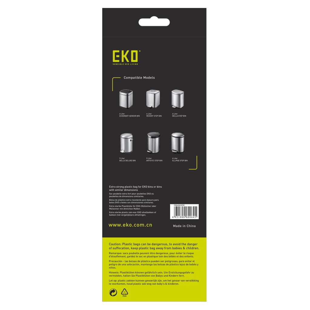 Eko Waste Bag Réglez un blanc de 24 x 30 PC 3-6 L