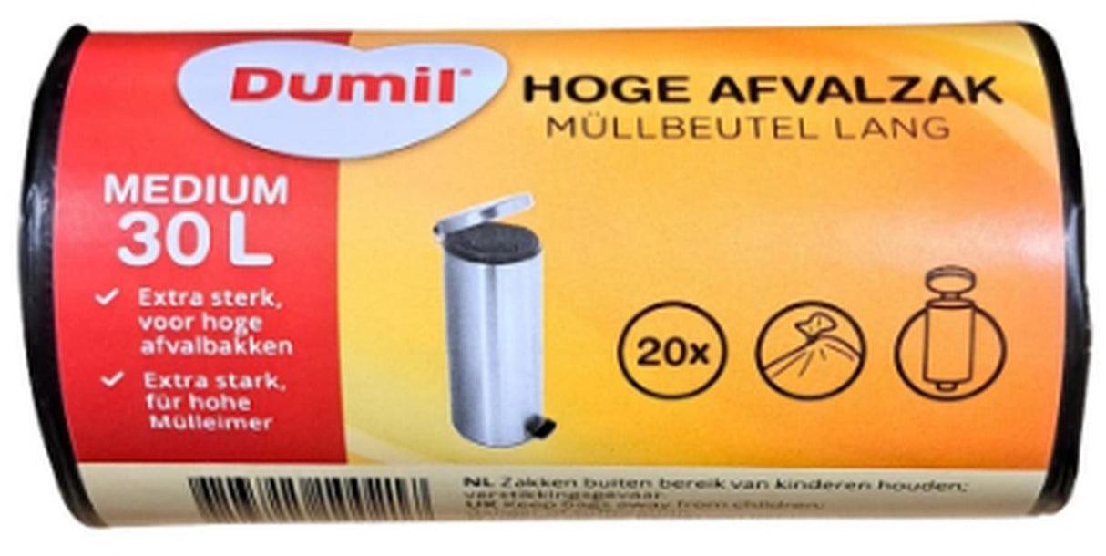 Sacs poubelles Dumil avec cordon de serrage haut 30 litres 20 pièces