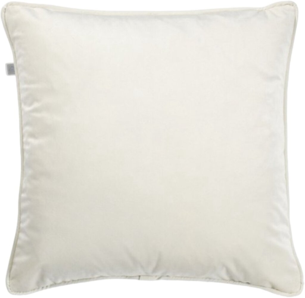 Décor hollandais coussin décoratif finn 45x45 cm velours couleur unie blanc neige avec coussin intérieur