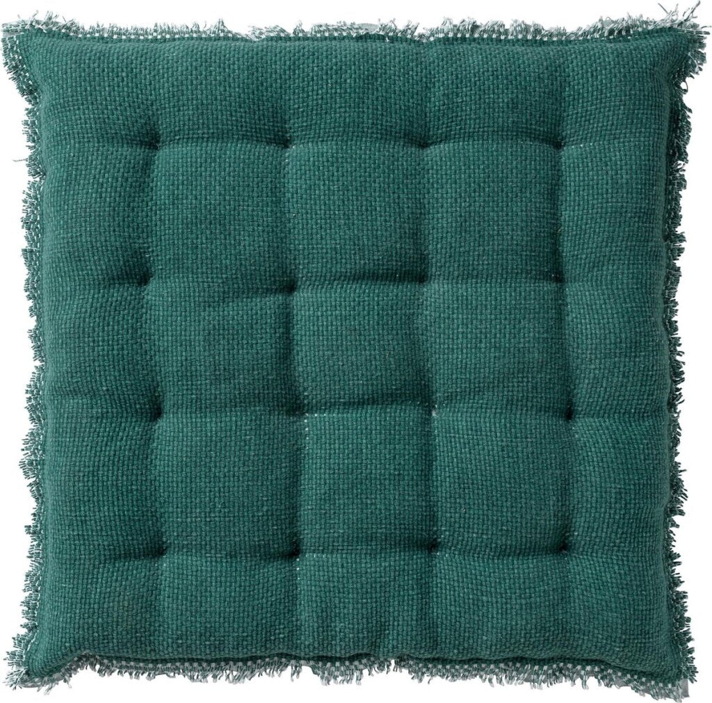 Coussin de chaise burto décor hollandais en coton lavé armoise vert 40x40 cm