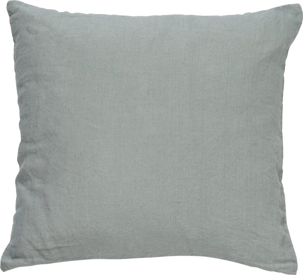 Coussin décoratif Linn de décoration hollandaise 45x45cm 100% lin couleur unie jadéite vert clair avec coussin intérieur