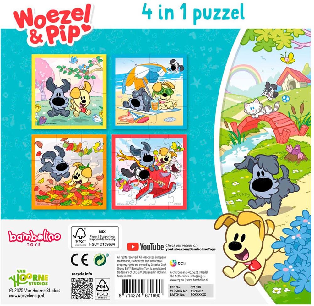 Bambolino jouets woezel pip 4-1 puzzle