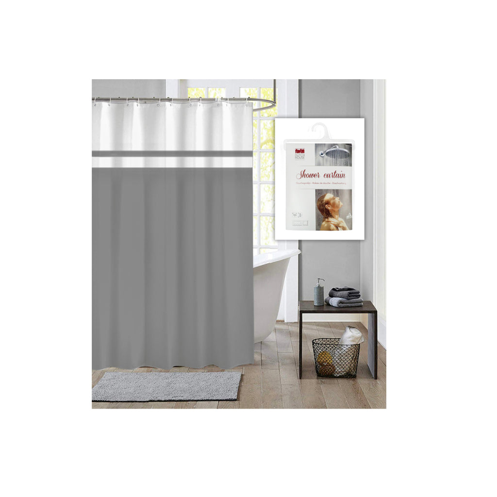 Rideau de douche maison hollandaise simplement gris 180x200cm