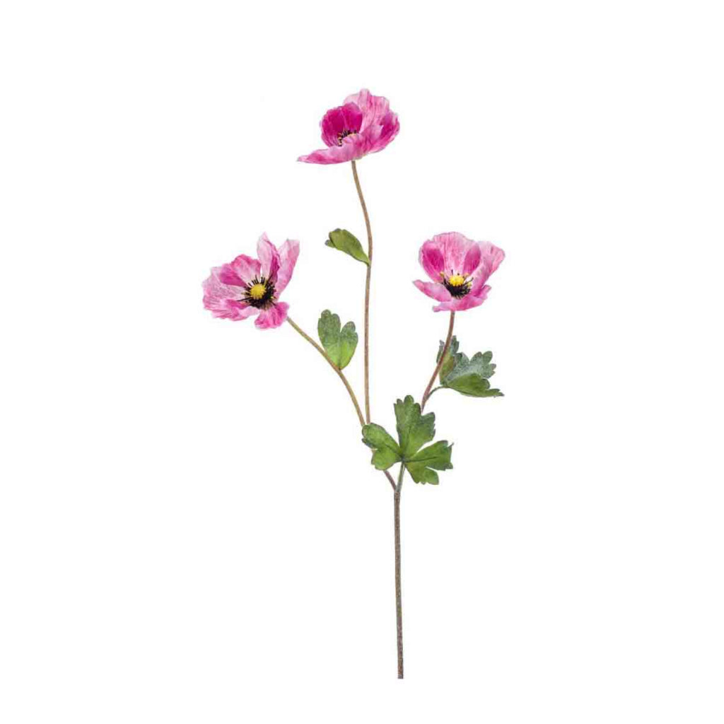 Fleur artificielle de base coquelicot 70 cm fuchsia