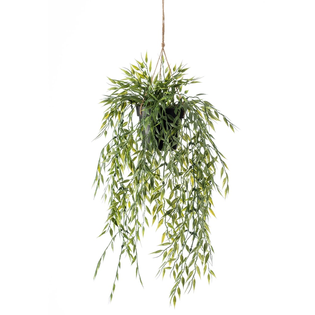 Plante artificielle émeraude suspendue dans le bambou en pot 50 cm