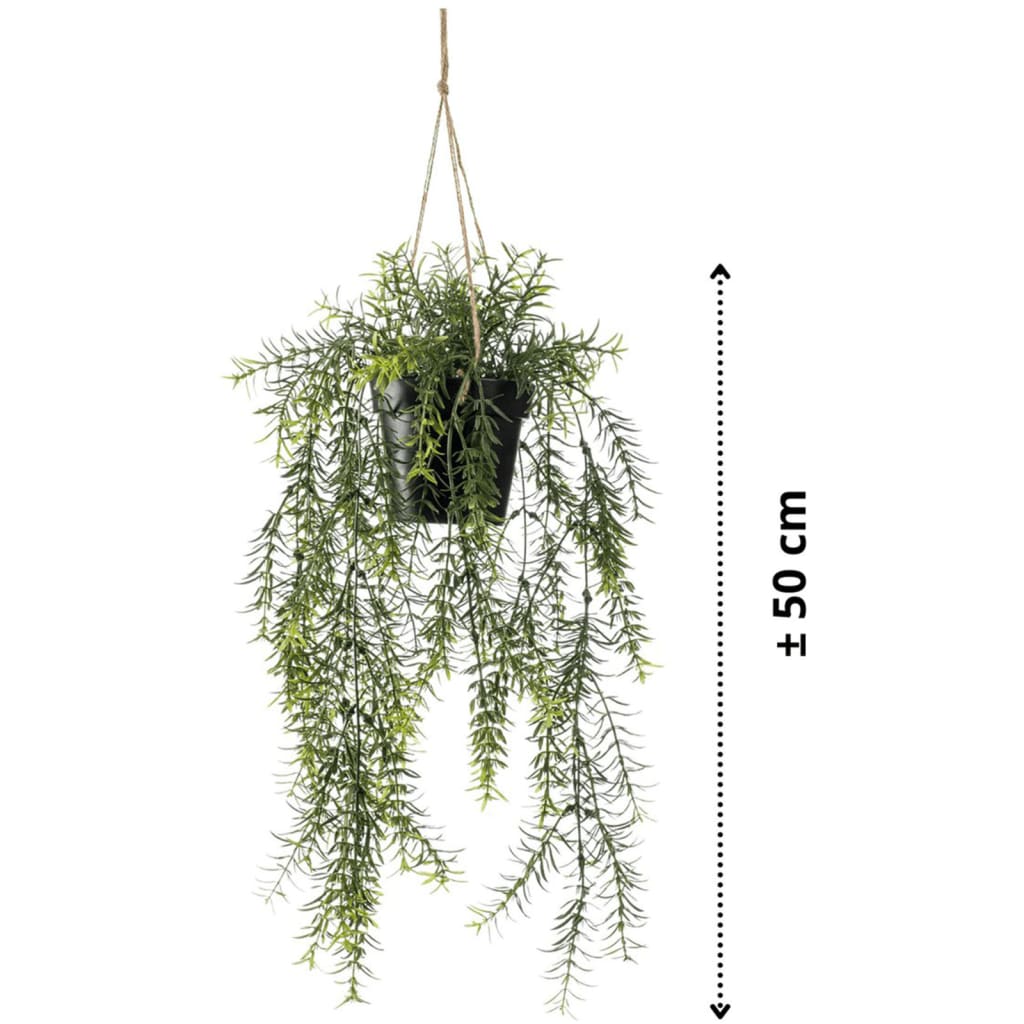 Plante artificielle émeraude suspendue dans des asperges en pot 50 cm