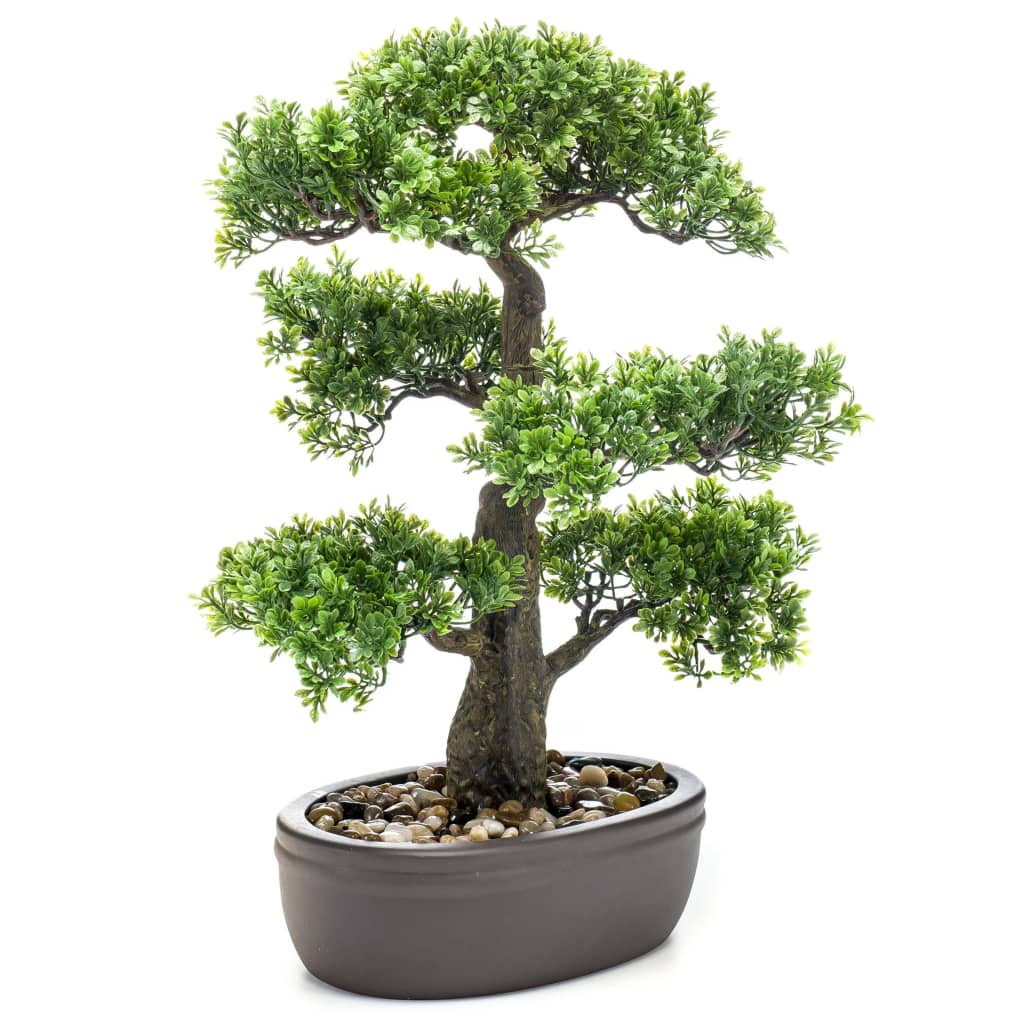 Plante d'art émeraude en marmite Ficus minibonsai 43 cm