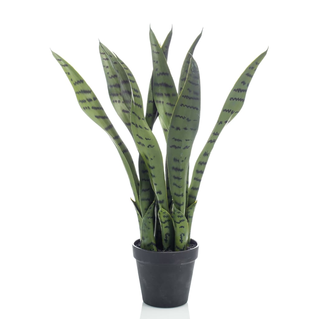Plant d'art émeraude Sansevieria en pot 55 cm