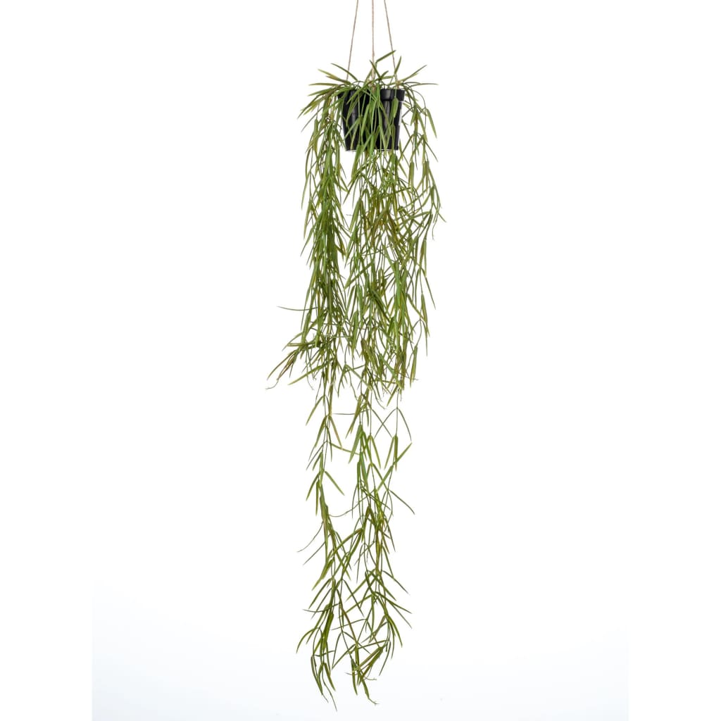 Plante artificielle émeraude suspendue dans un pot de fleur de cire 80 cm