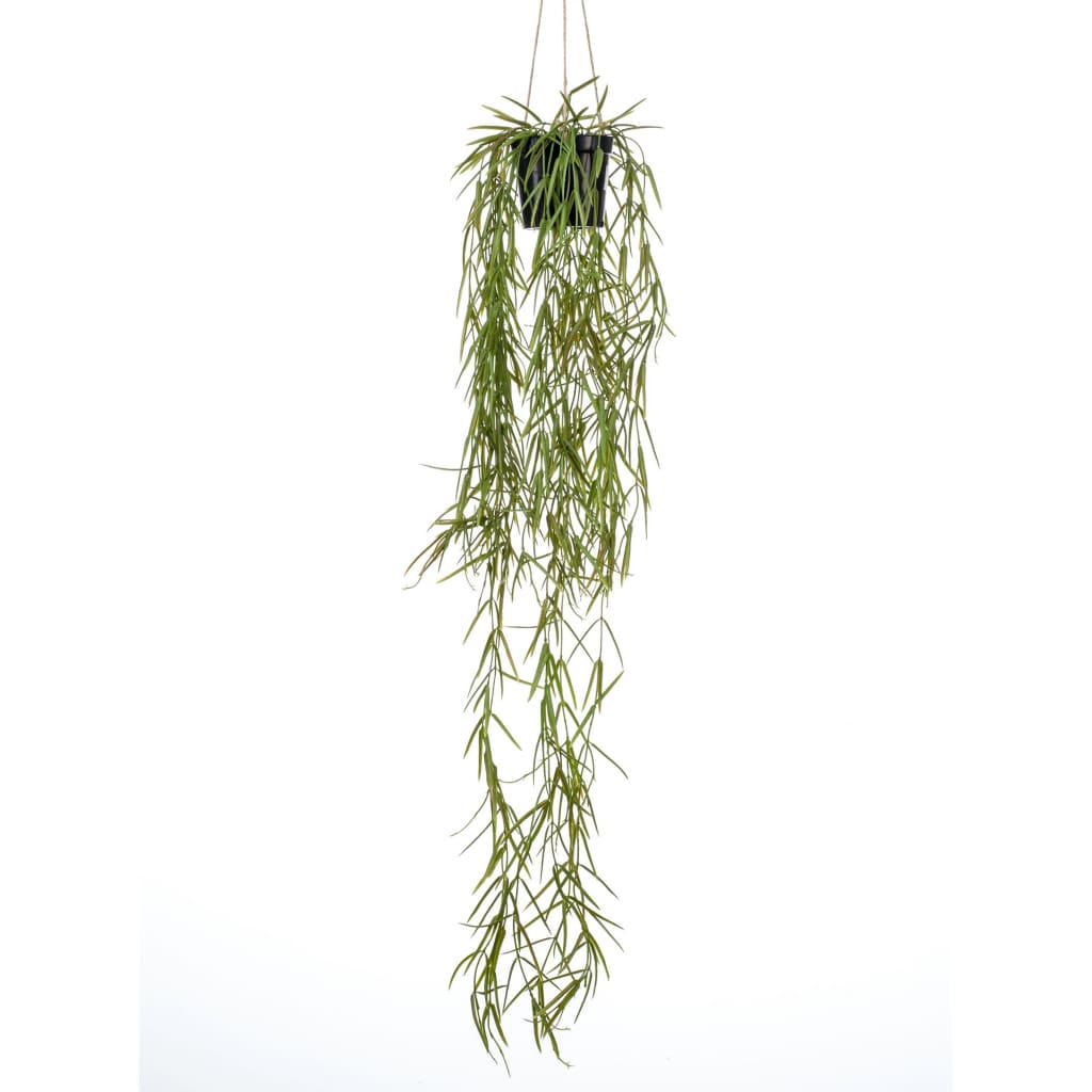 Plante artificielle émeraude suspendue dans un pot de fleur de cire 80 cm