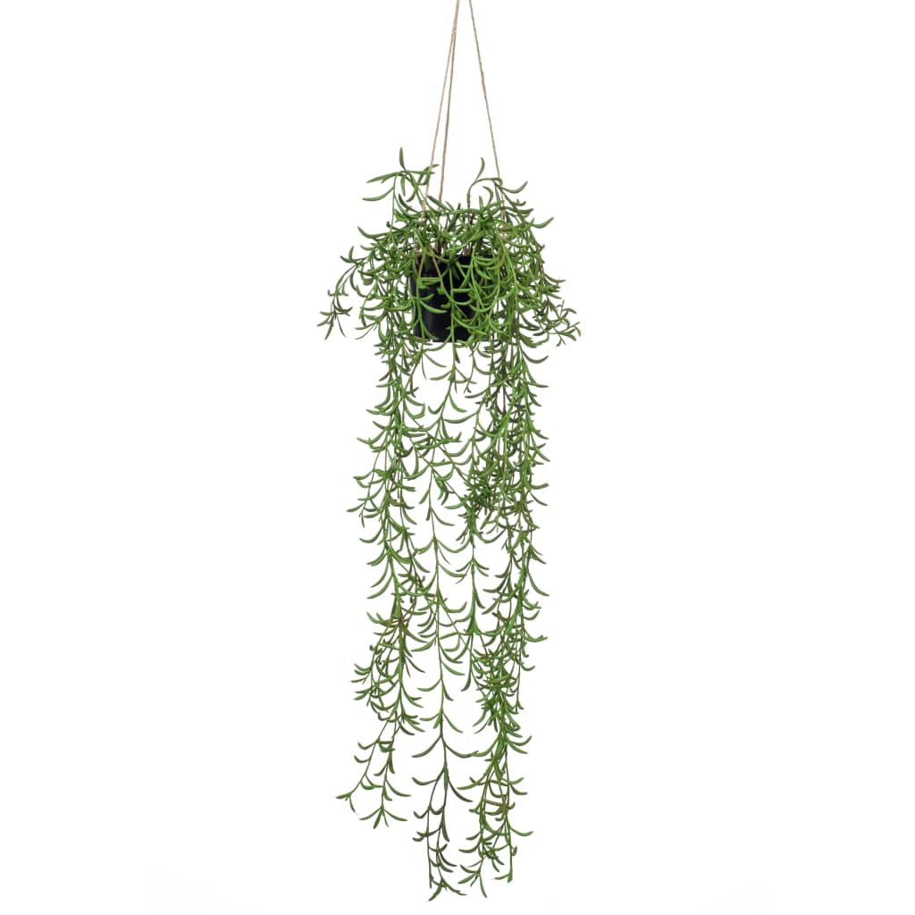 Plante d'art émeraude suspendue dans le pot Senecio 70 cm