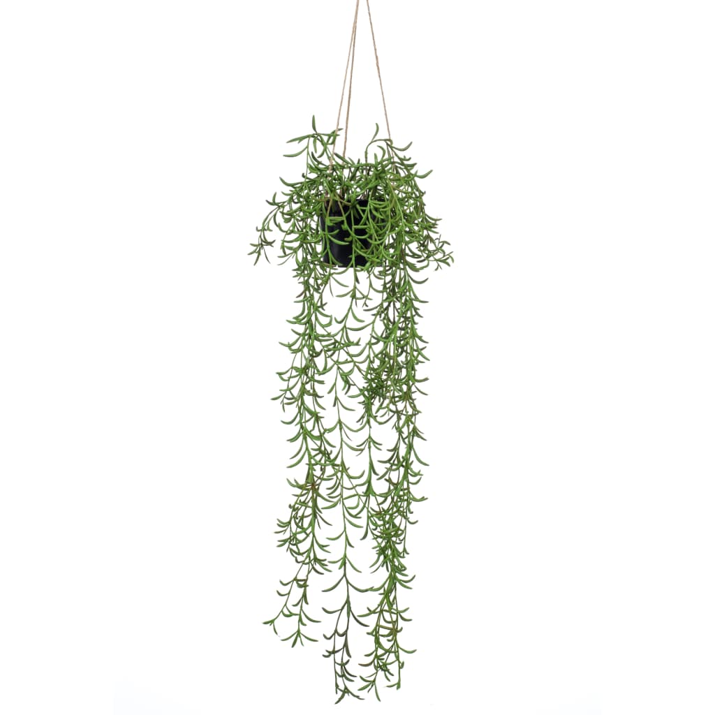 Plante d'art émeraude suspendue dans le pot Senecio 70 cm