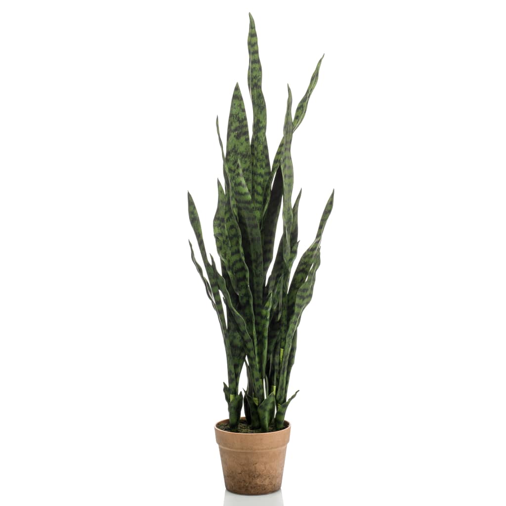 Plant d'art émeraude en pot Sanseveria 84 cm