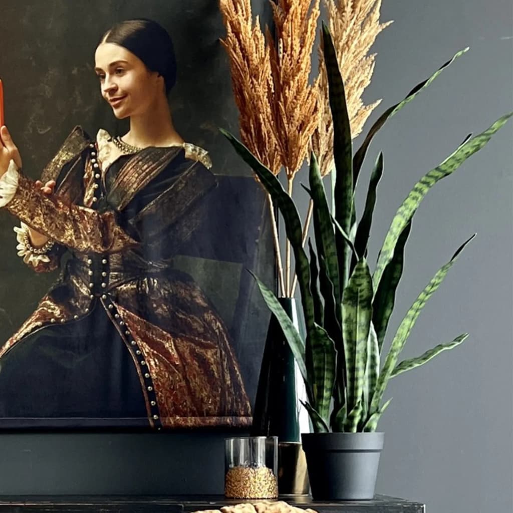 Plant d'art émeraude en pot Sanseveria 84 cm