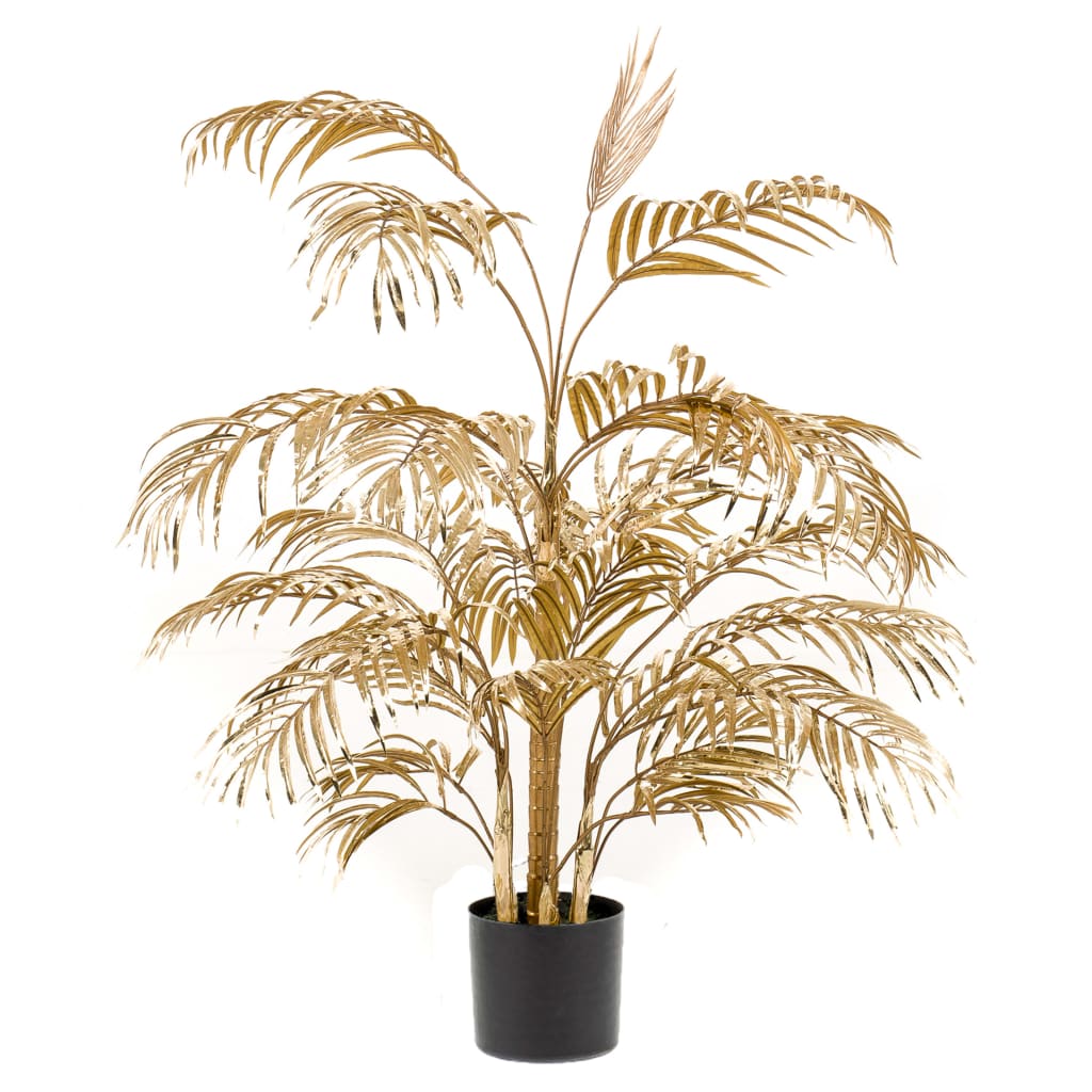 Plante d'art émeraude areca palmier 105 cm de couleur or