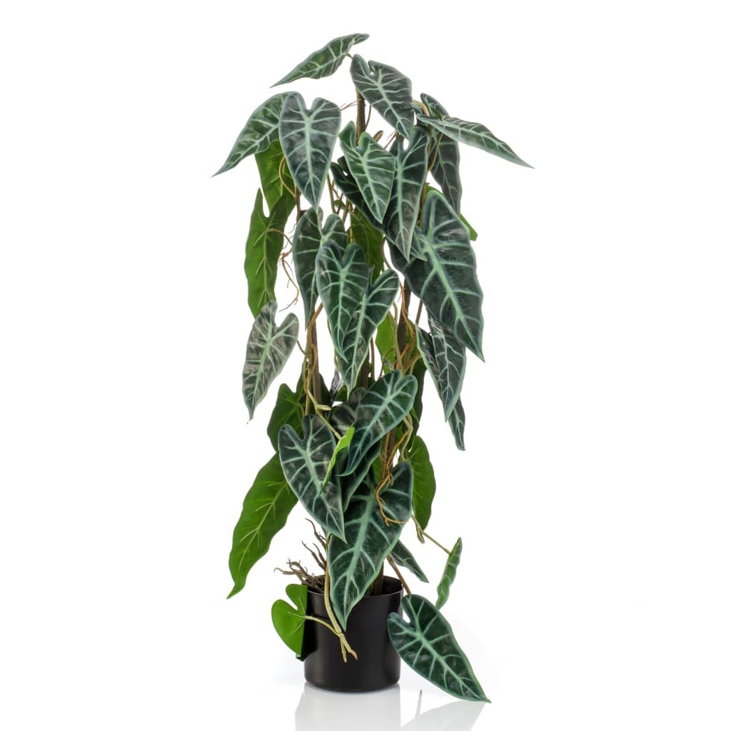 Plante d'art émeraude en pot alocasie 75 cm