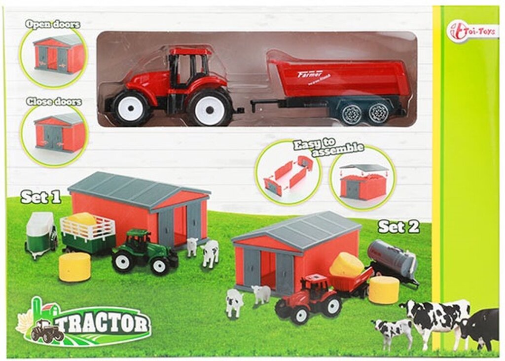Toi-toys toitoys ensemble tracteur avec hangar différentes versions