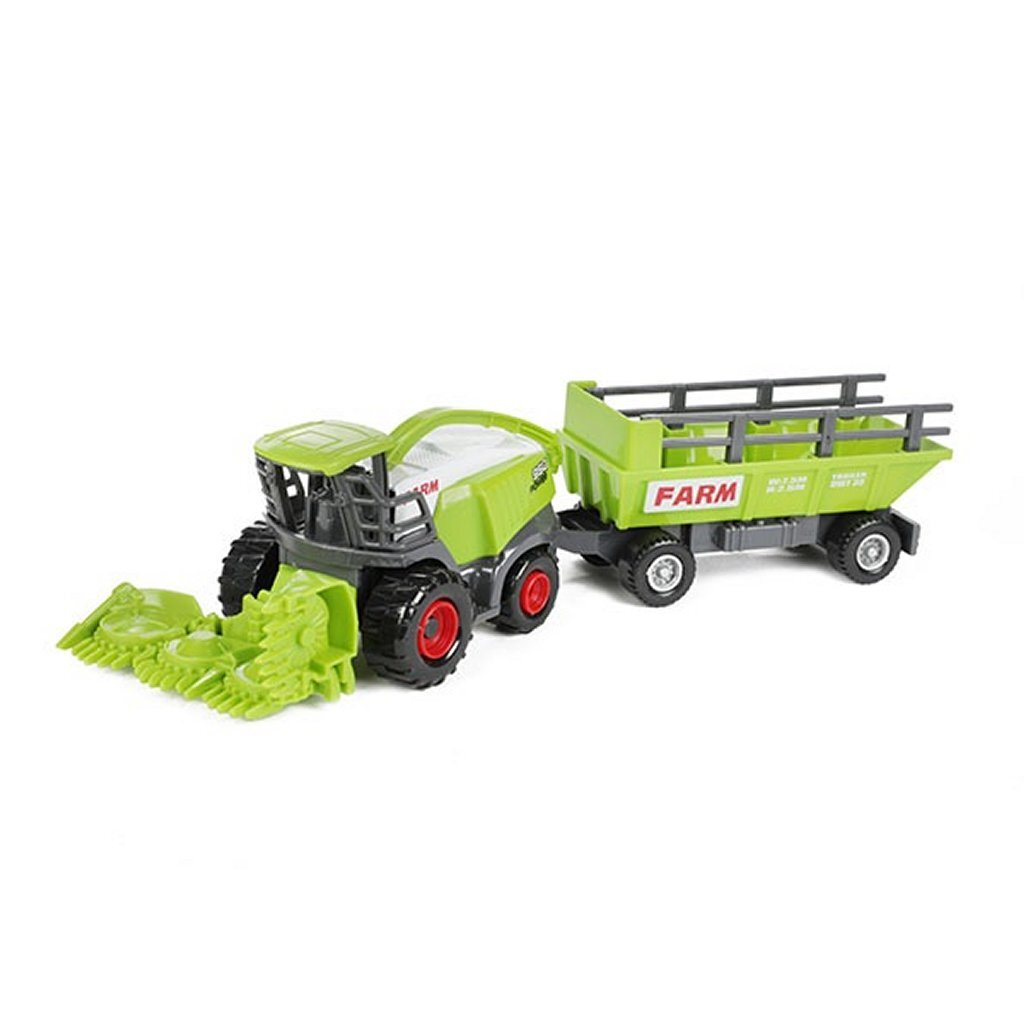 Machine agricole en métal avec remorque, 2 pcs.