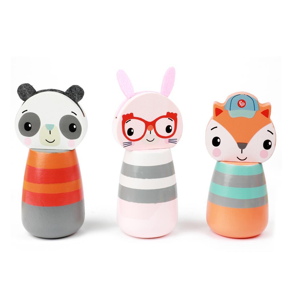 Fisher Price Houten Kegel Game Animaux