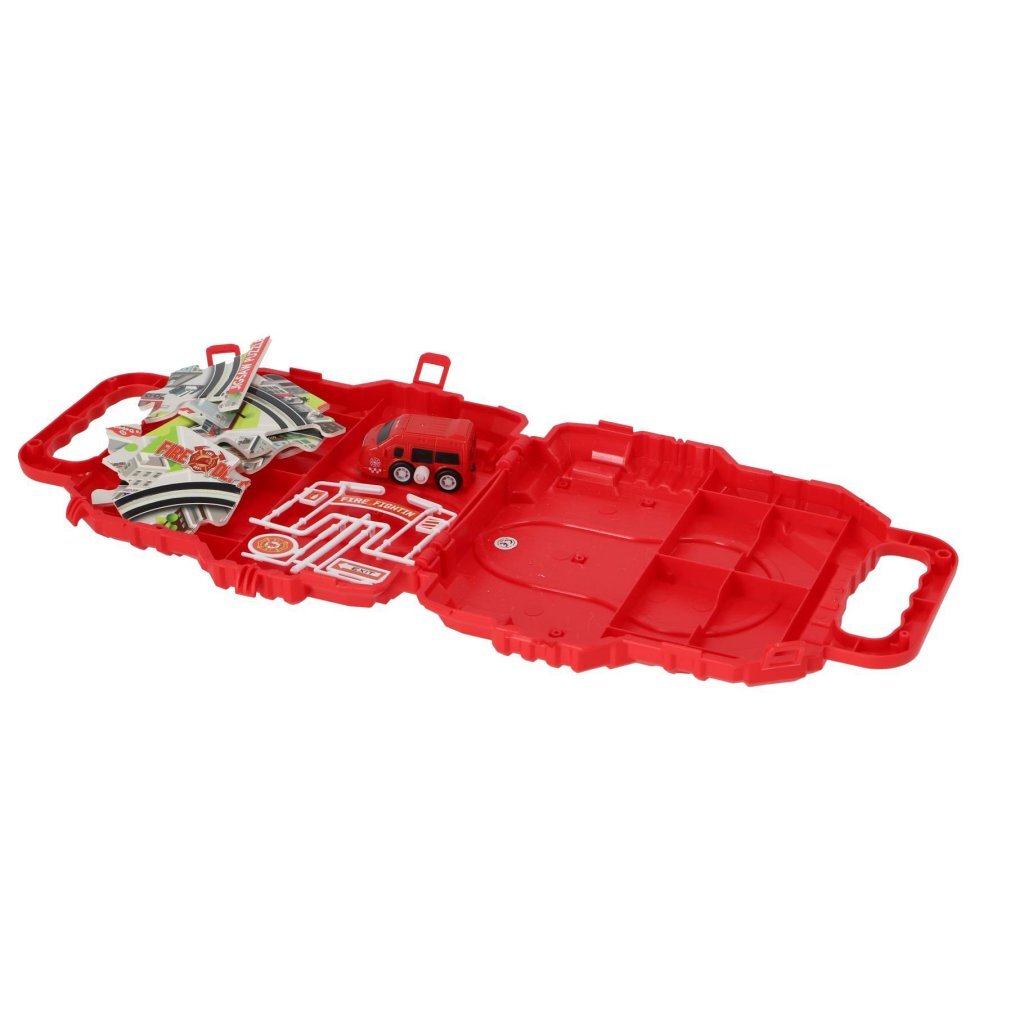 Toi-toys set de course dans une valise de différentes couleurs