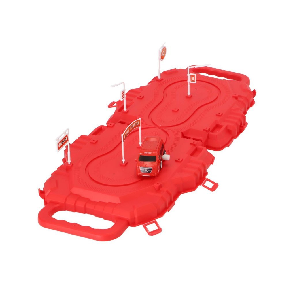Toi-toys set de course dans une valise de différentes couleurs