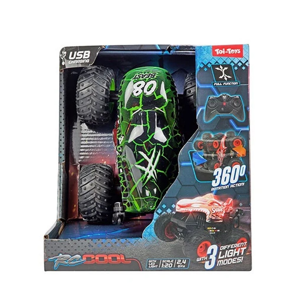 Toi-toys rc-cool monster truck 1:20 + lumière assortie