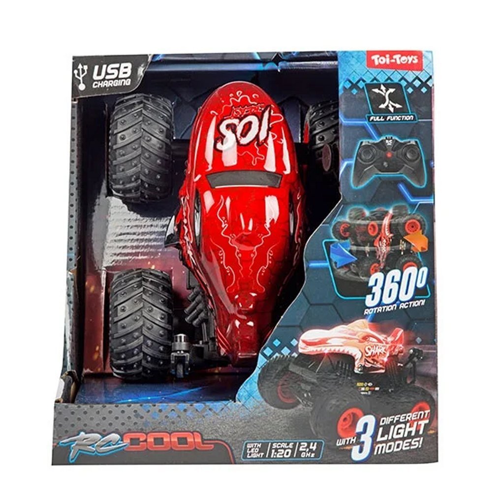 Toi-toys rc-cool monster truck 1:20 + lumière assortie