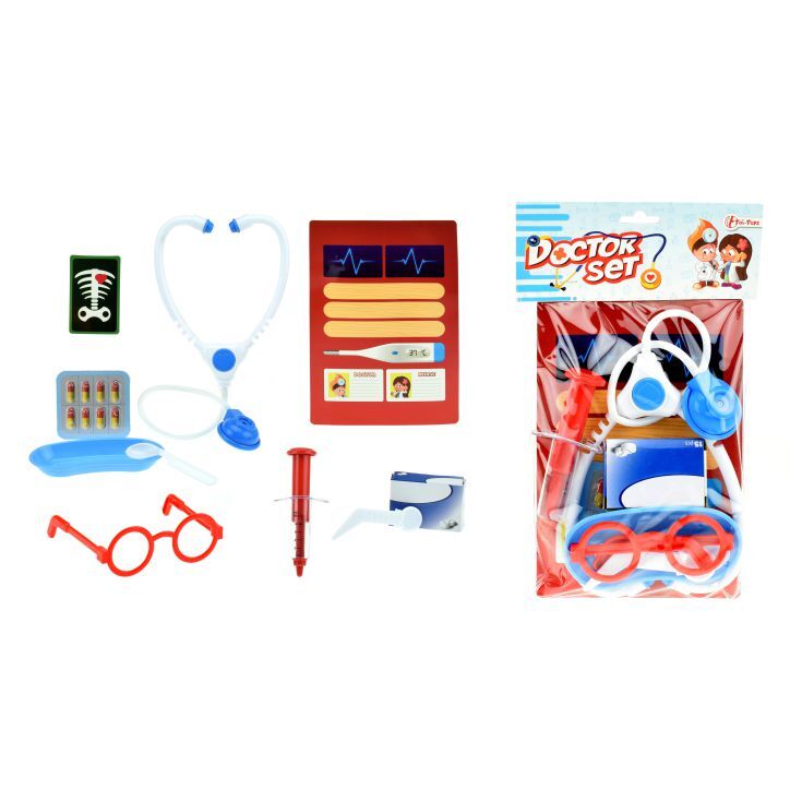 Médecin serti de stéthoscope, seringue et accessoires