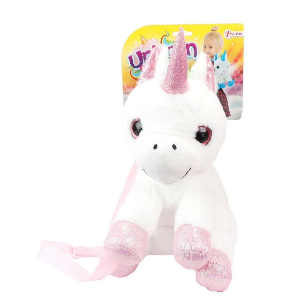 Toi-toys sac à dos peluche licorne 30 cm
