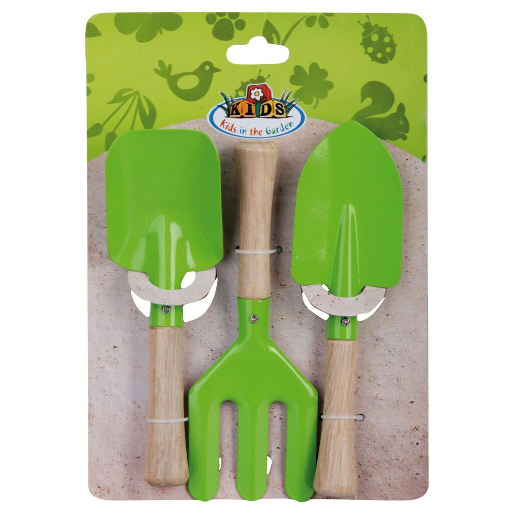 Esschert Design Esschert Design Outils de jardin pour enfants 3 pièces Vert