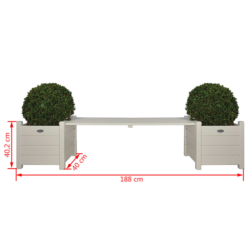Banque de conception Esschert avec planteur blanc CF33W