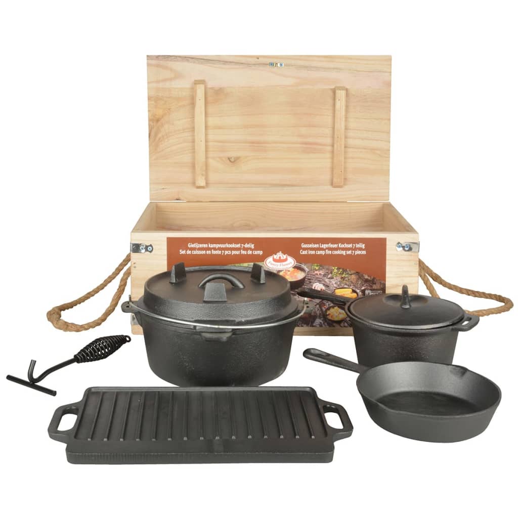 Esschert Design Camp Fire Cooking Set 7 pièces Zwartff240