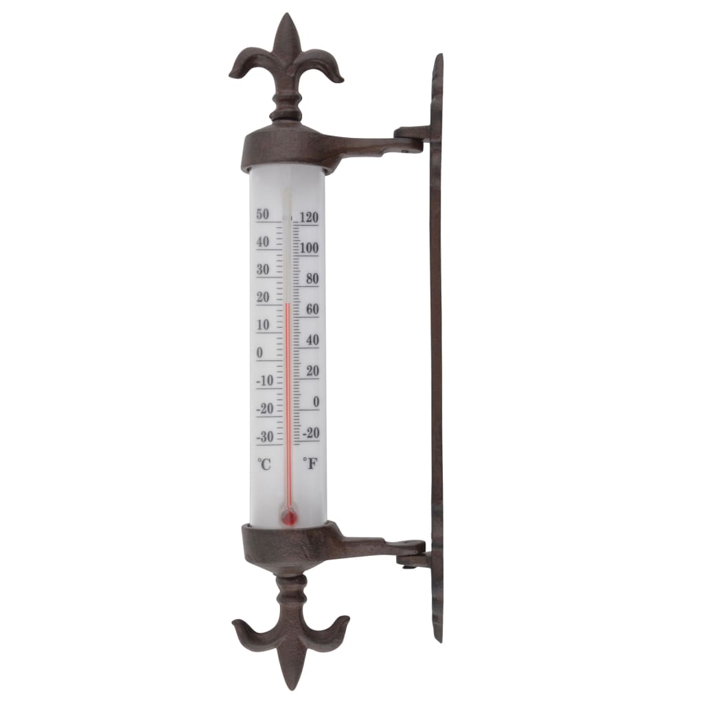 Thermomètre à cadre de fenêtre de conception Esschert en fonte
