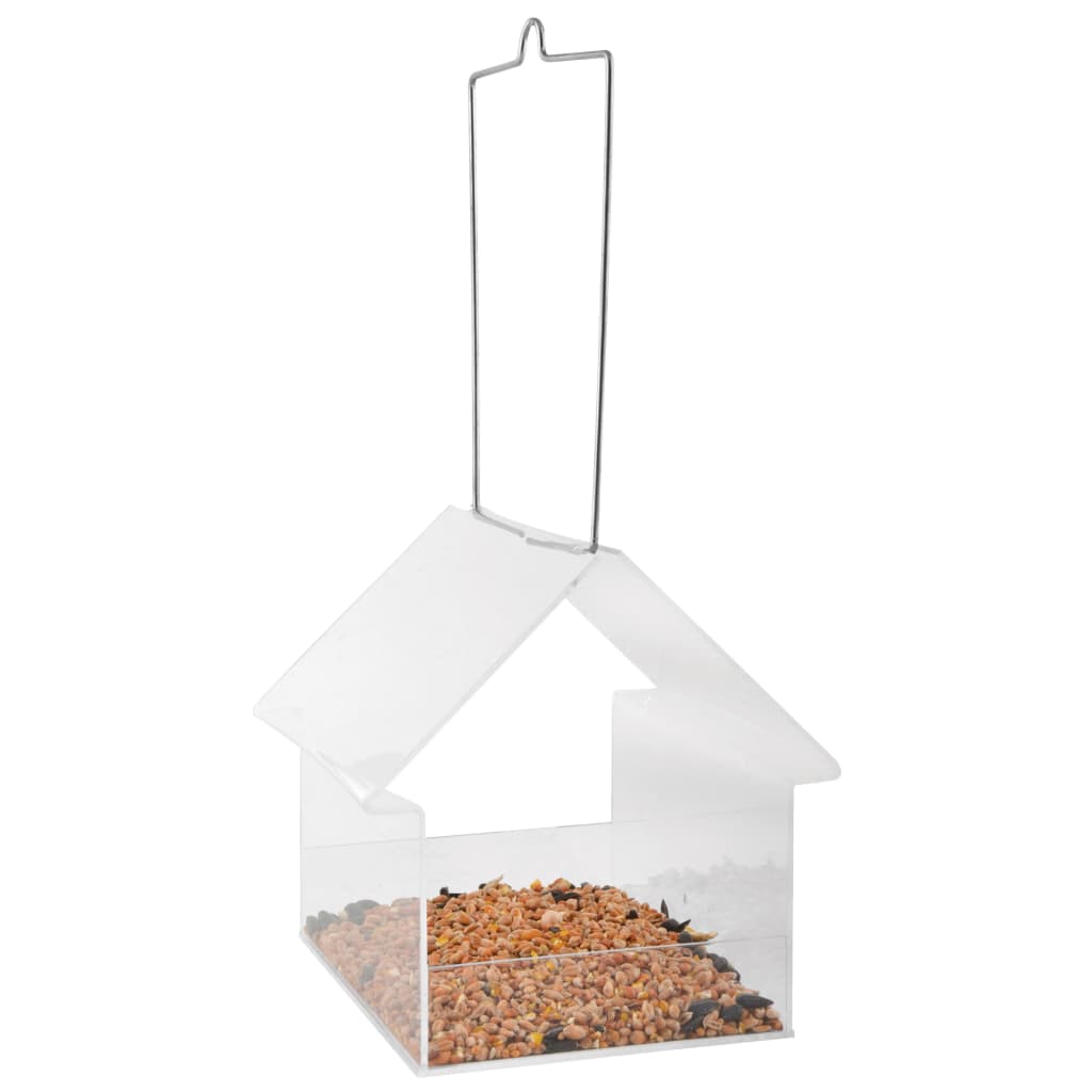 Esschert Design Bird Feed Feed Tabled suspendu acrylique