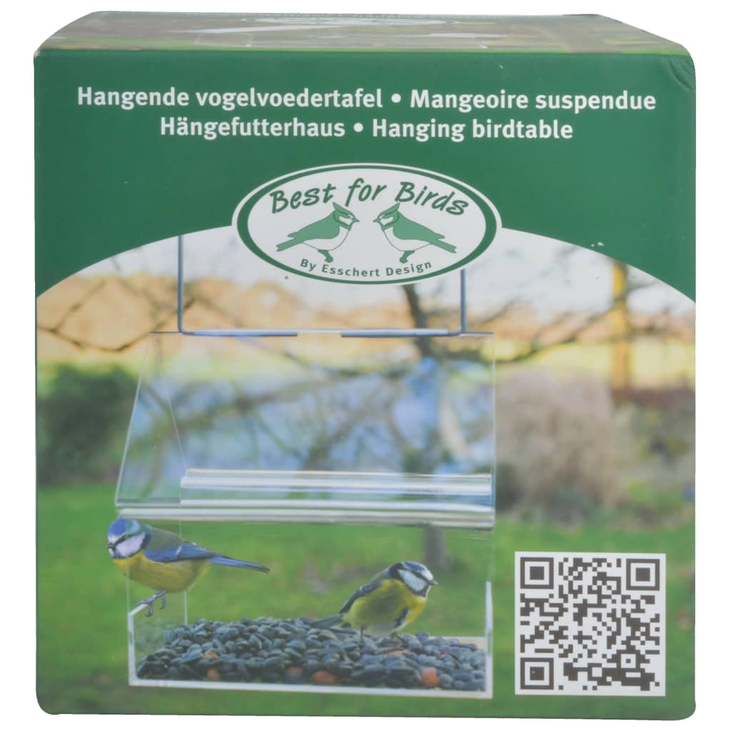Esschert Design Bird Feed Feed Tabled suspendu acrylique