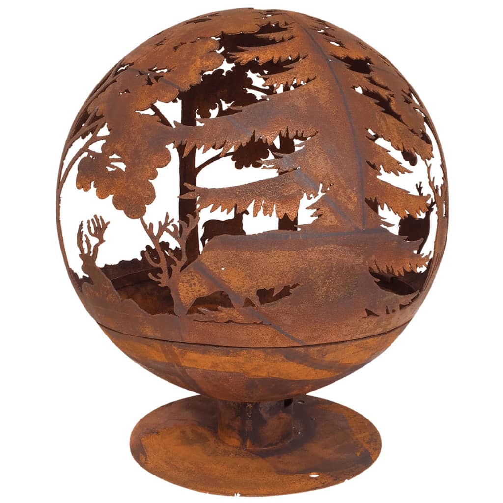 Esschert Design Esschert Design Fire Bowl Laser Cut 57,5 x 57,5 x 66 cm Rust FF261
