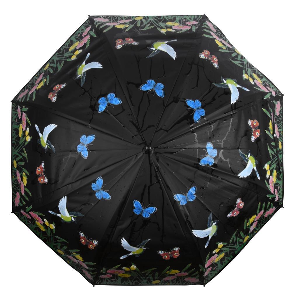 Esschert design parapluie à changement de couleur oiseau