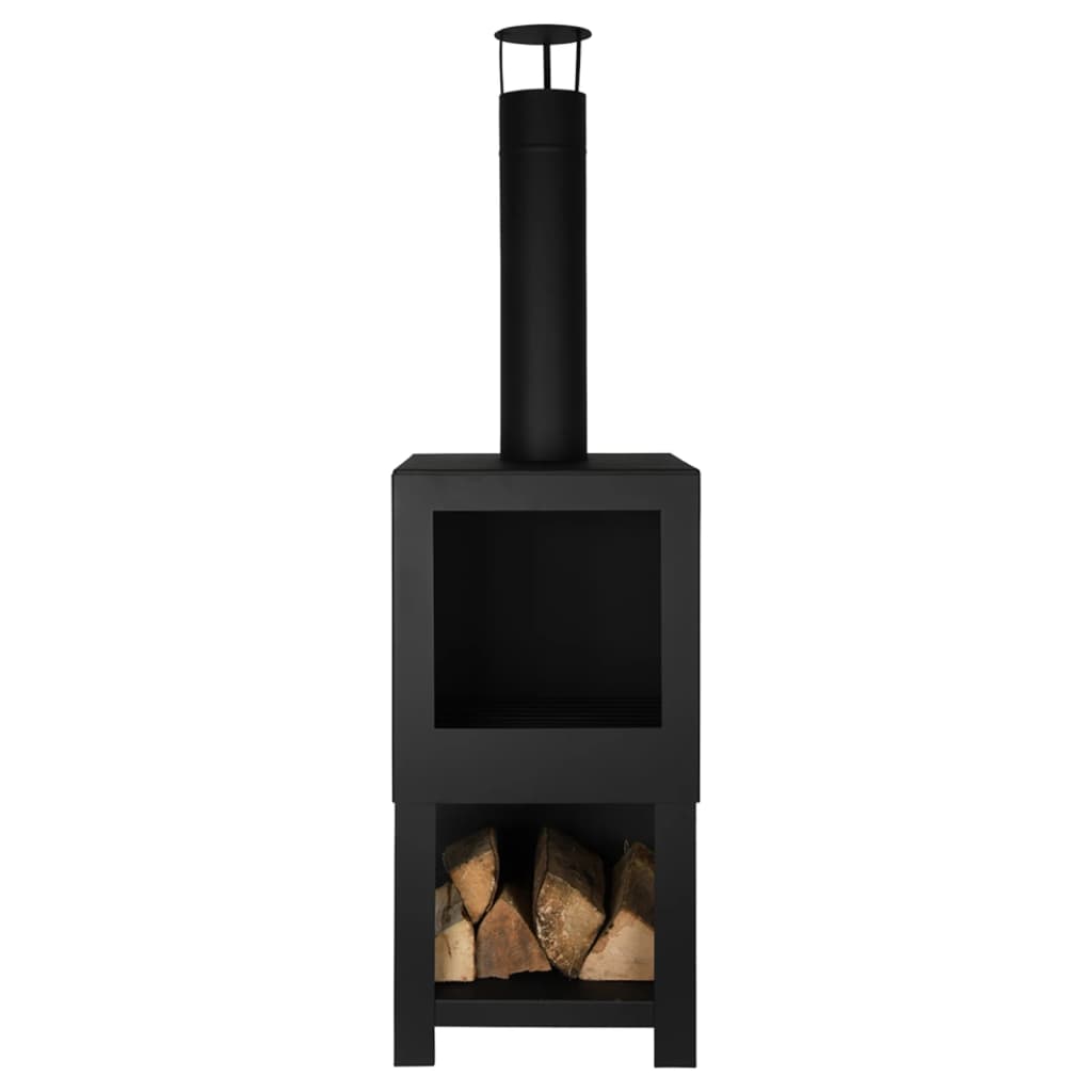 Fiche de jardin de conception Esschert avec rangement en bois noir FF410