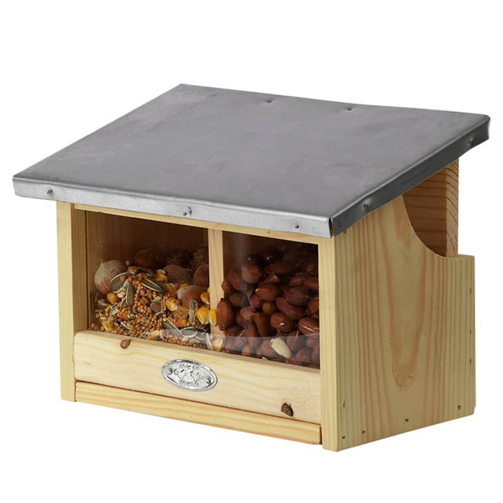 Esschert Design Squirrel alimentant la maison 2 compartiments