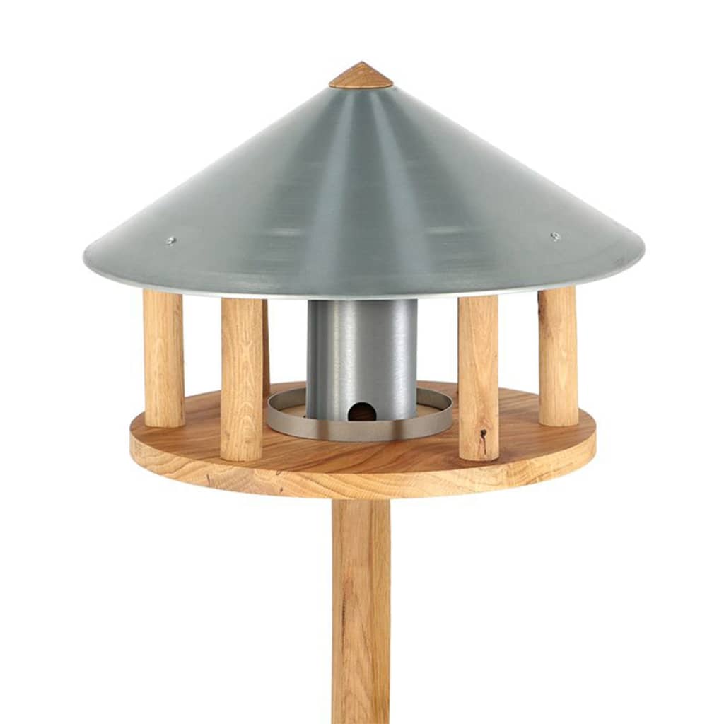 Esschert Design Bird Feed Feed House avec silo et autour du toit zinc