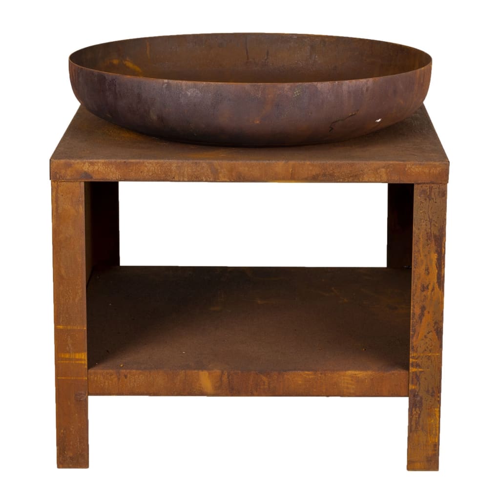 Bol de pompiers de conception Esschert avec rangement en bois 62 cm Rust -Colored
