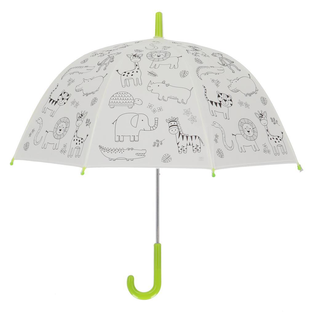 Esschert design coloriage parapluie animaux de la jungle + 9 marqueurs