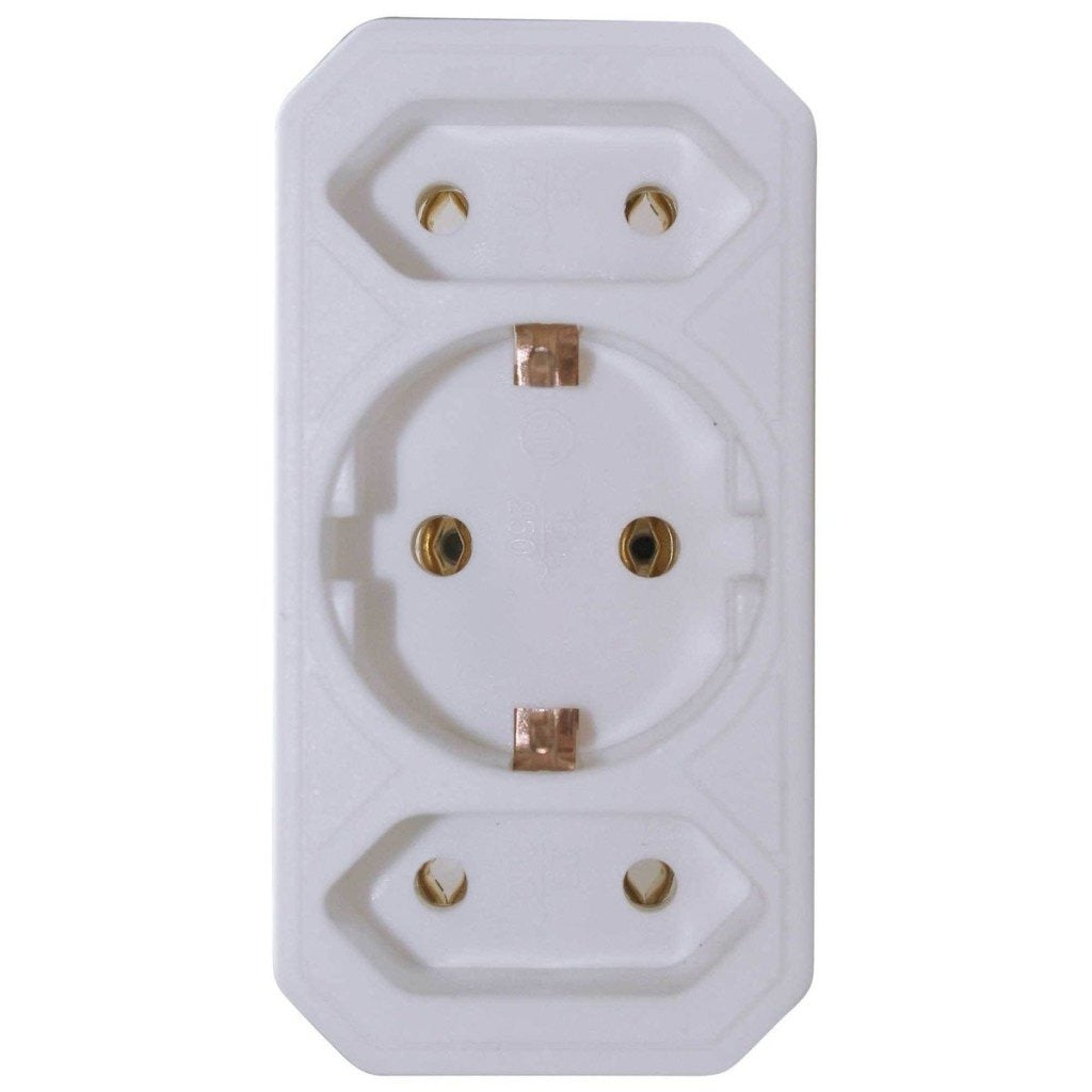 Vb 41198 fiche adaptateur 2x euro + 1x carré blanc