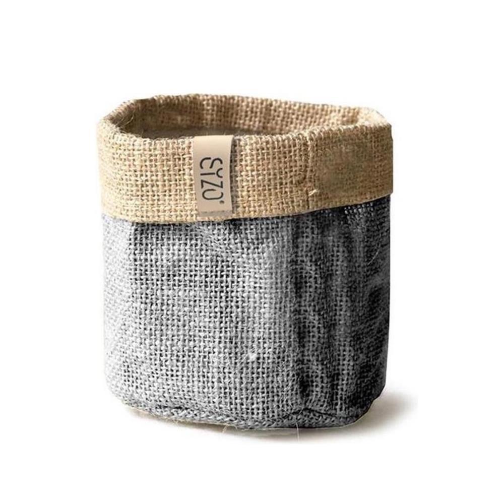Sizo Sizo Sac à Plantes en Jute Imperméable 20 cm Gris